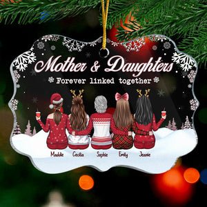 The Love Between Mother And Daughters Is Forever - Personalized Custom Benelux Shaped Acrylic Christmas Ornament - Gift For Family, Christmas Gift