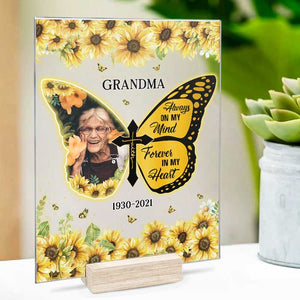 Always On My Mind Forever In My Heart Missing You - Upload Image - Personalized Acrylic Plaque