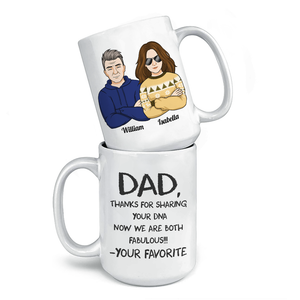 Dad Mom Thanks For Sharing Your DNA - Family Personalized Mug - Gift For Family Members