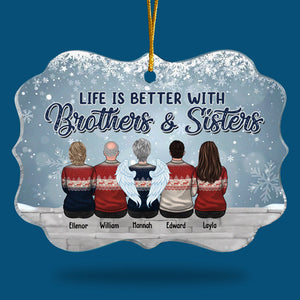 Brothers & Sisters Are Never Apart - Family Personalized Custom Ornament - Acrylic Benelux Shaped - New Arrival Christmas Gift For Siblings, Brothers, Sisters