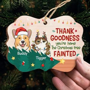Merry Christmas To Our Human Servant - Dog & Cat Personalized Custom Ornament - Wood Benelux Shaped - Christmas Gift For Pet Owners, Pet Lovers