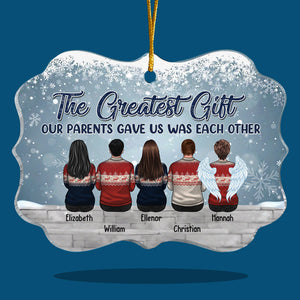 The Greatest Gift Our Parents Gave Us Was Each Other - Personalized Custom Benelux Shaped Acrylic Christmas Ornament - Gift For Siblings, Christmas Gift