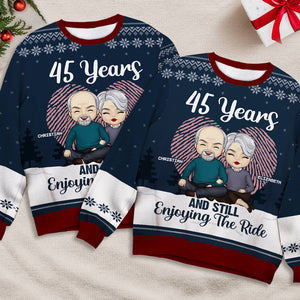 We've Been Together For Several Years & We're Still Enjoying The Ride - Couple Personalized Custom Ugly Sweatshirt - Unisex Wool Jumper - Christmas Gift For Husband Wife, Anniversary