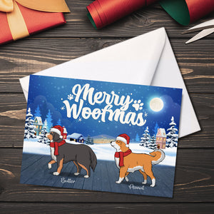 Merry Woofmas - Personalized Custom Christmas Postcard, Christmas Card, Greeting Cards - Gift For Dog Lovers, Pet Lovers, Christmas Gift