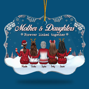 The Love Between Mother And Daughters Is Forever - Personalized Custom Benelux Shaped Acrylic Christmas Ornament - Gift For Family, Christmas Gift