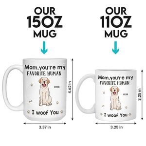 You're My Favorite Human - Dog Personalized Custom Mug - Gift For Pet Owners, Pet Lovers