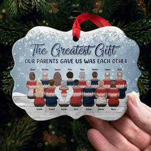 My Siblings Are My Greatest Gifts - Personalized Custom Benelux Shaped Wood/Aluminum Christmas Ornament - Gift For Siblings, Christmas Gift