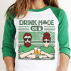 Allumer le mode boisson - Cadeau pour couple, mari et femme, t-shirt raglan unisexe personnalisé pour la Saint-Patrick