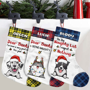 Dear Santa I've Been A Very Good Pet - Christmas Dogs & Smiling Cats - Personalized Christmas Stocking.