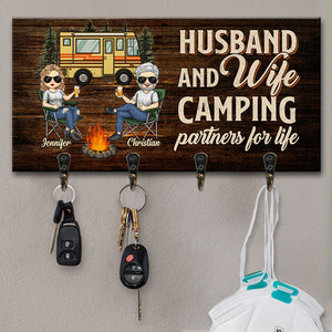 We Are Camping Partner For Life - Personalized Key Hanger, Key Holder - Gift For Camping Couples, Husband Wife