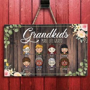 Grandkid Make Life Grand - Personalized Rectangle Sign.
