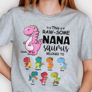 This Rawsome Nanasaurus Belongs To These Kids - Gift For Mom, Grandma - Personalized Unisex T-shirt, Hoodie
