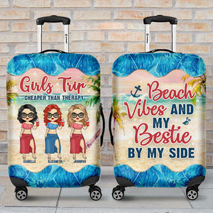 Beach Vibes And My Bestie By My Side - Personalized Luggage Cover