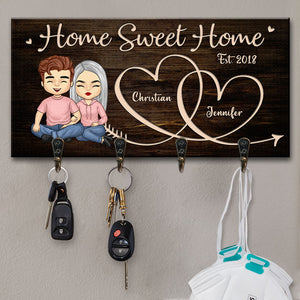 There Is No Place More Delightful Than Home - Personalized Key Hanger, Key Holder - Anniversary Gifts, Gift For Couples, Husband Wife
