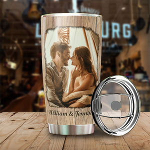 I Entirely Love You - Upload Image, Gift For Couples, Husband Wife - Personalized Tumbler.