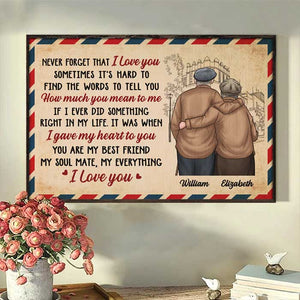 How Much You Mean To Me - I Gave My Heart To You - Gift For Couples, Personalized Horizontal Poster.