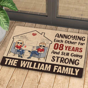We've Been Annoying Each Other For Ages And Now We're Still Going Strong - Gift For Couples, Husband Wife, Personalized Decorative Mat