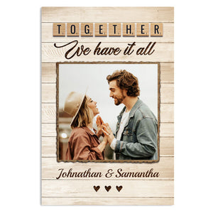 Together Is Our Favorite Place To Be - Upload Image, Gift For Couples - Personalized Vertical Poster.
