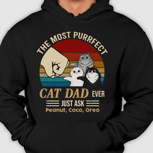 The Most Purrfect Cat Dad Ever - Gift for Dad, Personalized Unisex T-Shirt.
