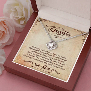 I Will Always Love You - Dad To Daughter, Love Knot Necklace.