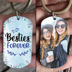 Besties Forever - Upload Photo - Personalized Keychain.