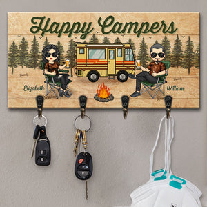 Camping Partners For Life - Personalized Key Hanger, Key Holder - Gift For Camping Couples, Husband Wife