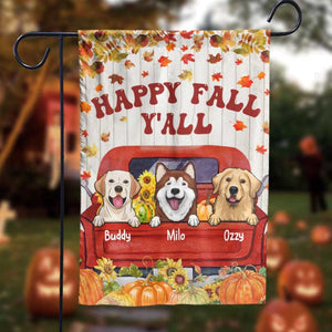 Happy Fall Y'all - Personalized Dog Flag.