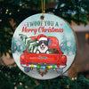 We Woof You A Merry Christmas - Personalized Custom Round Shaped Wood Christmas Ornament