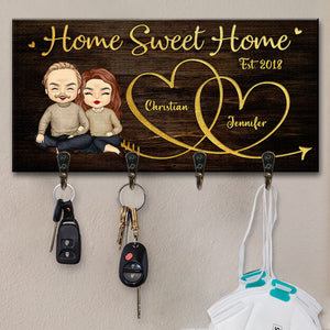 We Love Our Home - Personalized Key Hanger, Key Holder - Anniversary Gifts, Gift For Couples, Husband Wife