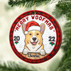 Christmas Cookie Crew - Dogs And Cats - Personalized Custom Round Shaped Wood Christmas Ornament