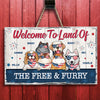 The Free And The Furry - 4th Of July Funny Personalized Pet Rectangle Sign