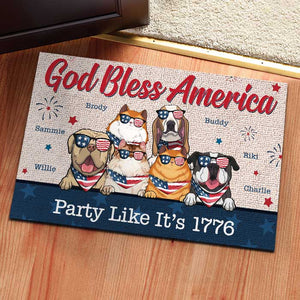 God Bless America - Customized Text - 4th Of July Funny Personalized Pet Decorative Mat (Cat & Dog).