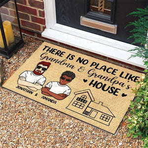 There's No Place Like Grandma And Grandpa's House - Personalized Decorative Mat.