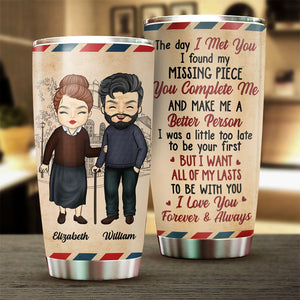 The Day I Met You, I Found My Missing Piece - Gift For Couples, Personalized Tumbler.