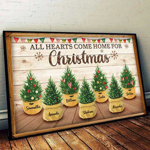 All Hearts Come Home For Christmas - Personalized Horizontal Poster.