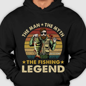 The Fishing Legend - Gift For Dad - Personalized Unisex T-Shirt.