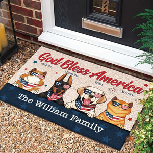 God Bless America - Customized Text - 4th Of July Funny Personalized Pet Decorative Mat (Cat & Dog).