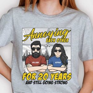 Annoying Each Other Anniversary Comic Style - Gift For Couples, Husband Wife - Personalized Unisex T-shirt