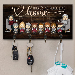 There Is No Place Like Our Home - Personalized Key Hanger, Key Holder - Gift For Couples, Husband Wife