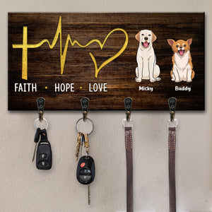 Faith Hope Love - Personalized Key Hanger, Key Holder - Gift For Pet Lovers