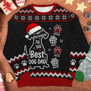 Merry Christmas To The Best Dog Dad - Personalized All-Over-Print Sweatshirt.