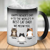 Happy Father's Day, We Meow You - Gift for Dad, Funny Personalized Color Changing Cat Mug