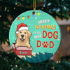 Meowy Woofmas To The Best Mom And Dad - Personalized Custom Round Shaped Wood Christmas Ornament