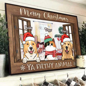 Merry Christmas - Ya Filthy Animal - Personalized Horizontal Poster.