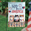 God Bless Our America - 4th Of July Decoration - Personalized Cat Flag