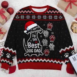 Merry Christmas To The Best Dog Dad - Personalized All-Over-Print Sweatshirt.