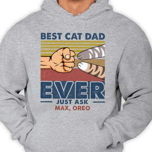 Best Cat Dad Ever Fist Bump - Gift for Dad, Personalized Unisex T-Shirt.