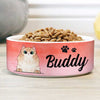 Pink Coral, Gift For Cat Lovers - Personalized Custom Ceramic Cat Bowls