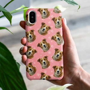 Colorful Paw And Humans - Upload Image, Gift For Pet Lovers - Personalized Phone Case.