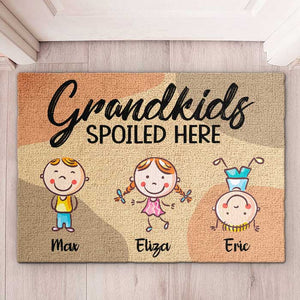 Grandkids Spoiled Here - Personalized Decorative Mat.